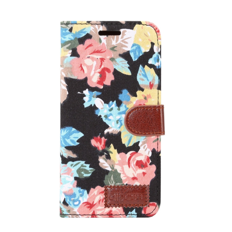 Dibase for Galaxy A8+ (2018) Flower Pattern Horizontal Flip Leather Case with Holder & Card Slots