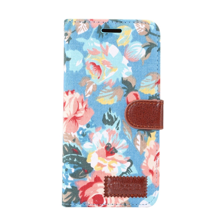 Dibase for Galaxy A8+ (2018) Flower Pattern Horizontal Flip Leather Case with Holder & Card Slots