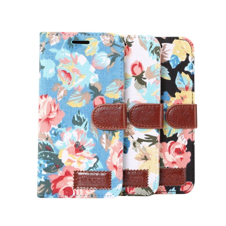 Dibase for Galaxy A8+ (2018) Flower Pattern Horizontal Flip Leather Case with Holder & Card Slots
