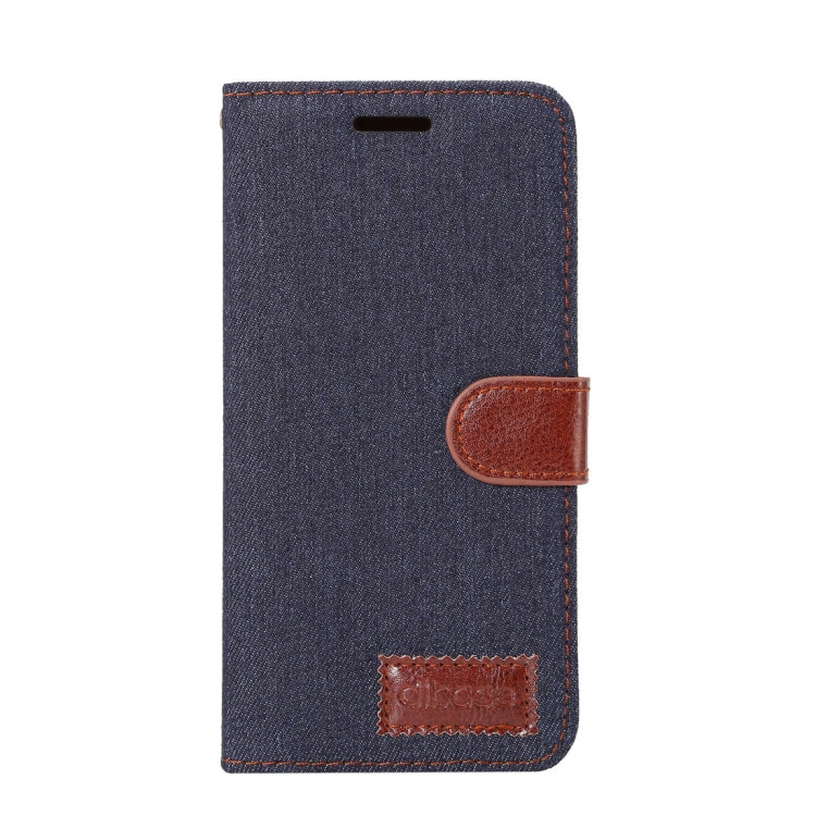 Dibase for Galaxy A8+ (2018) Denim Texture Horizontal Flip Leather Case with Holder & Card Slots