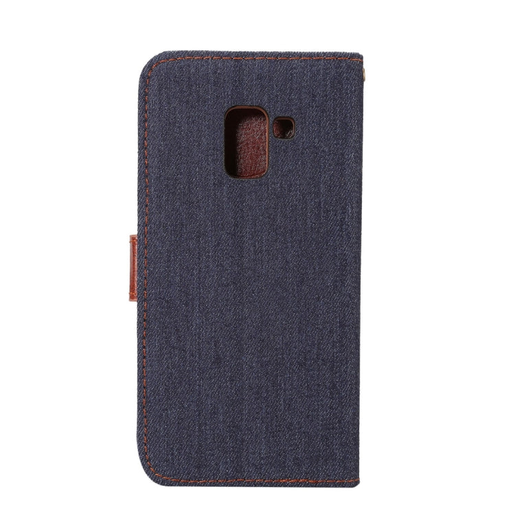 Dibase for Galaxy A8+ (2018) Denim Texture Horizontal Flip Leather Case with Holder & Card Slots