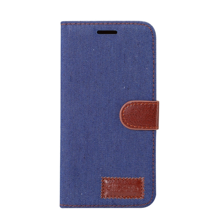 Dibase for Galaxy A8+ (2018) Denim Texture Horizontal Flip Leather Case with Holder & Card Slots