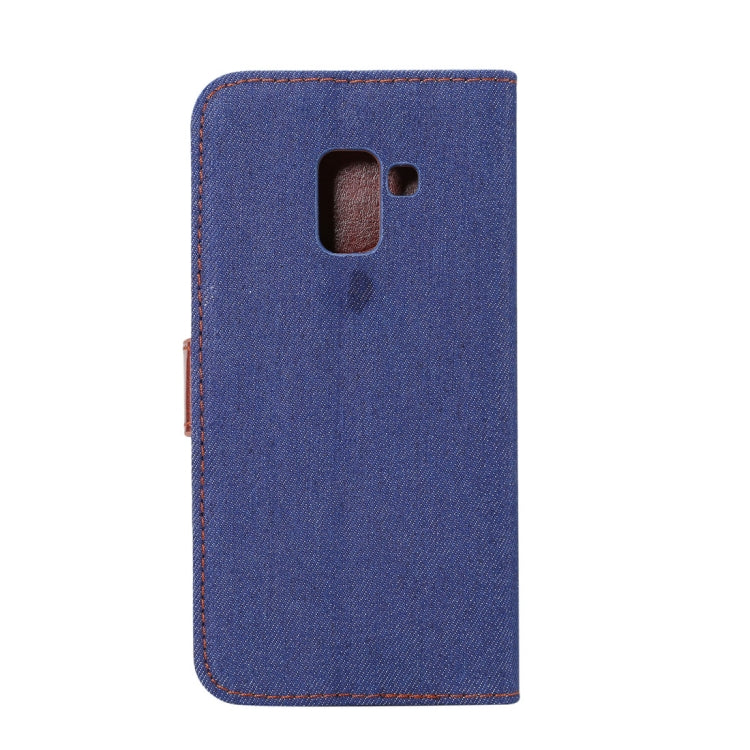 Dibase for Galaxy A8+ (2018) Denim Texture Horizontal Flip Leather Case with Holder & Card Slots