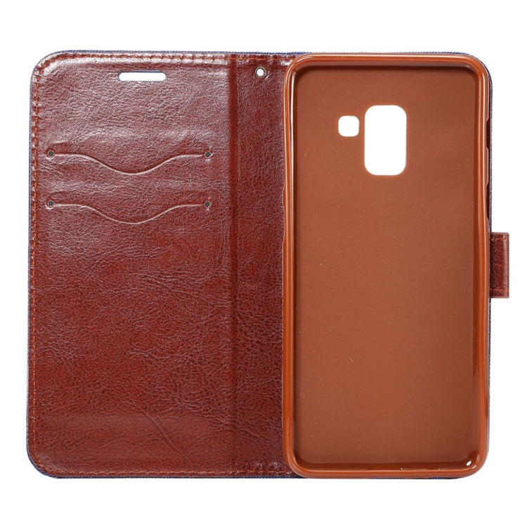 Dibase for Galaxy A8+ (2018) Denim Texture Horizontal Flip Leather Case with Holder & Card Slots