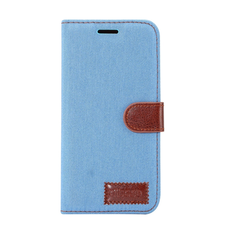 Dibase for Galaxy A8+ (2018) Denim Texture Horizontal Flip Leather Case with Holder & Card Slots