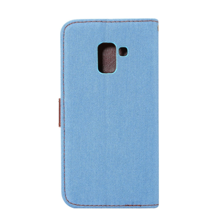 Dibase for Galaxy A8+ (2018) Denim Texture Horizontal Flip Leather Case with Holder & Card Slots