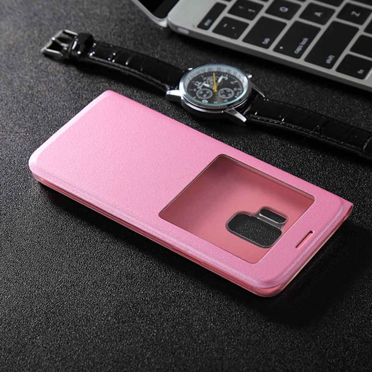 For Galaxy S9 Litchi Texture Horizontal Flip Leather Case with Call Display ID