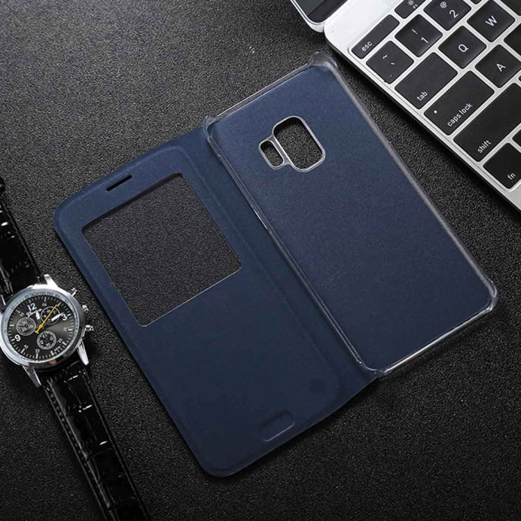 For Galaxy S9+ Litchi Texture Horizontal Flip Leather Case with Call Display ID