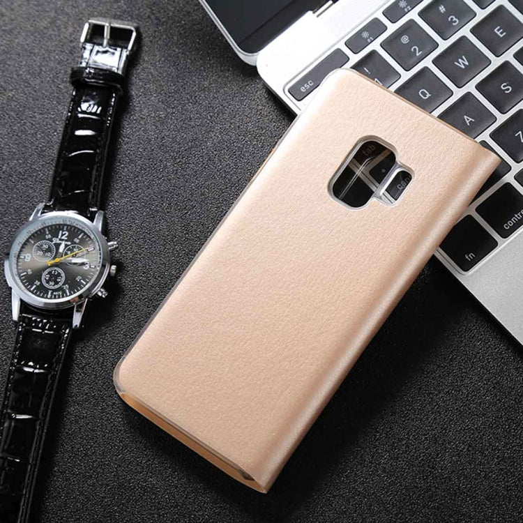 For Galaxy S9+ Litchi Texture Horizontal Flip Leather Case with Call Display ID