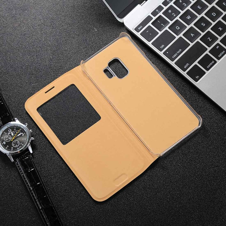 For Galaxy S9+ Litchi Texture Horizontal Flip Leather Case with Call Display ID