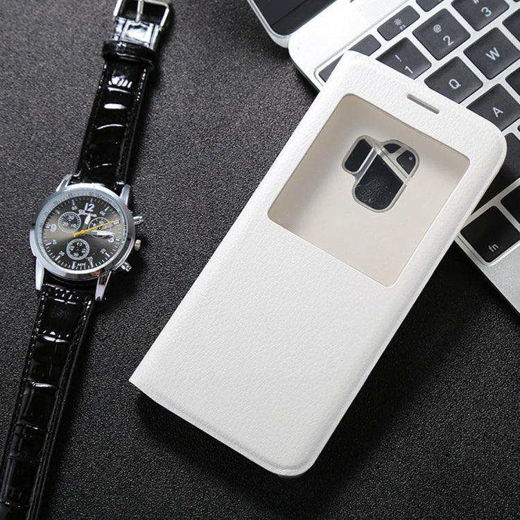 For Galaxy S9+ Litchi Texture Horizontal Flip Leather Case with Call Display ID