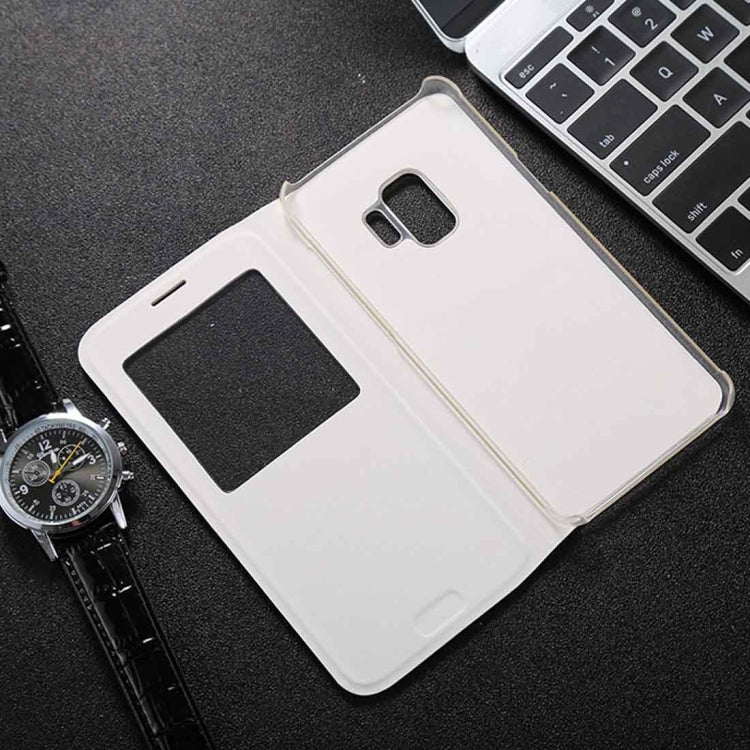 For Galaxy S9+ Litchi Texture Horizontal Flip Leather Case with Call Display ID