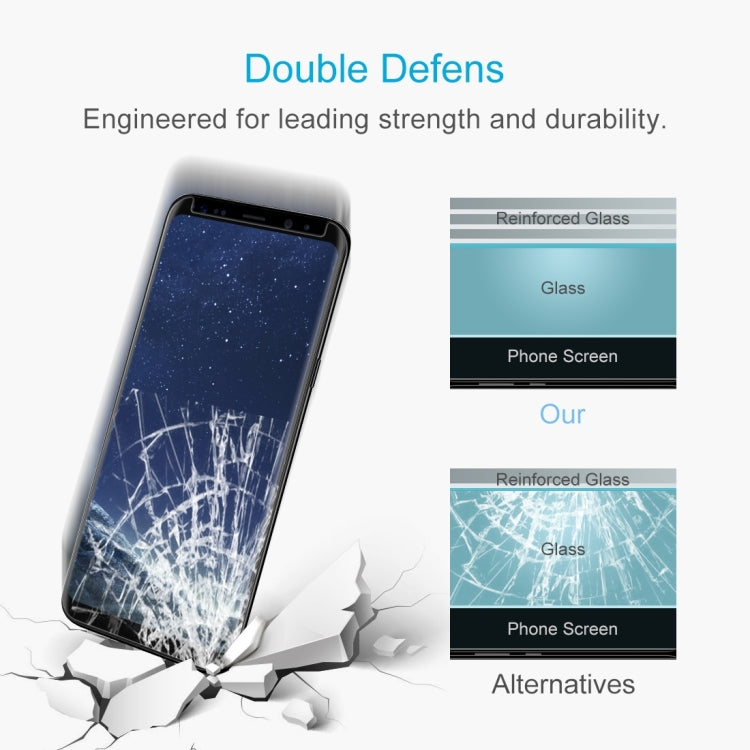 For Galaxy S8+ / G955 0.26mm 9H Surface Hardness 3D Explosion-proof Non-full Screen Curved Case Friendly Tempered Glass Film with Fully Adhesive(Black)