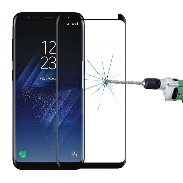 For Galaxy S8+ / G955 0.26mm 9H Surface Hardness 3D Explosion-proof Non-full Screen Curved Case Friendly Tempered Glass Film with Fully Adhesive(Black)