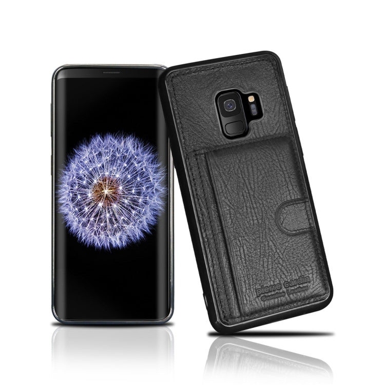 Pierre Cardin PCL-P11 Shockproof TPU + Leather Protective Case for Galaxy S9, with Holder & Card Slot