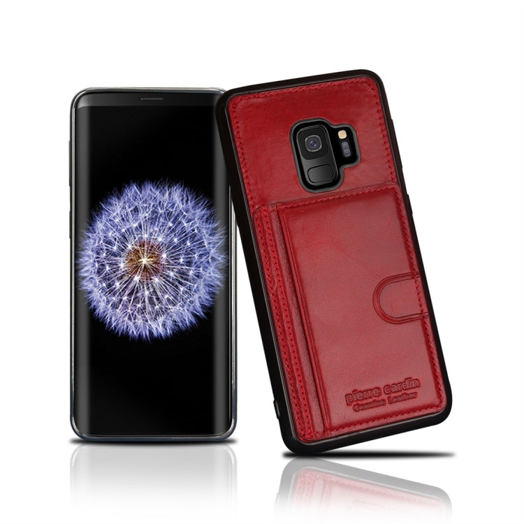 Pierre Cardin PCL-P11 Shockproof TPU + Leather Protective Case for Galaxy S9, with Holder & Card Slot