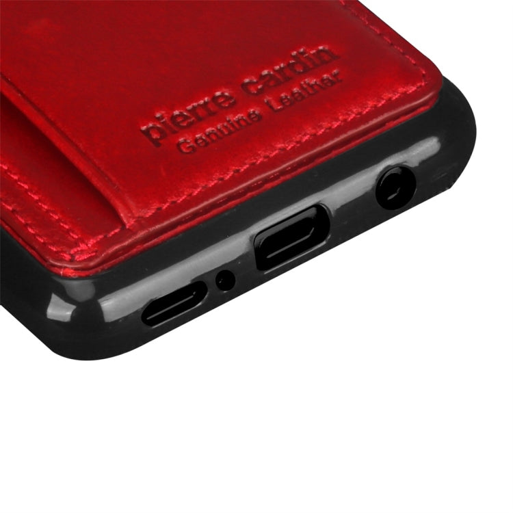 Pierre Cardin PCL-P11 Shockproof TPU + Leather Protective Case for Galaxy S9, with Holder & Card Slot