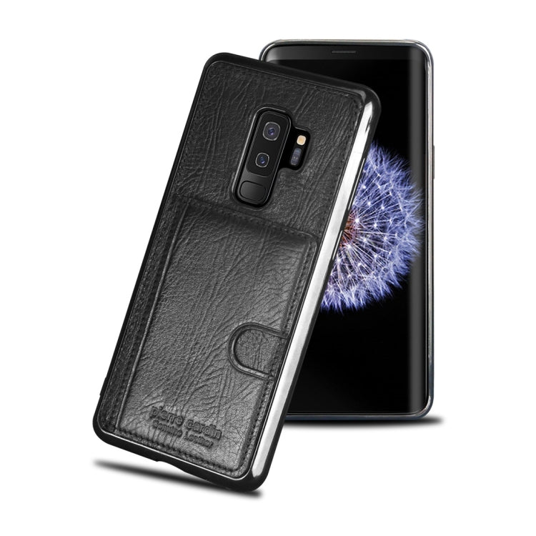 Pierre Cardin PCL-P11 Shockproof TPU + Leather Protective Case for Galaxy S9 Plus, with Holder & Card Slot