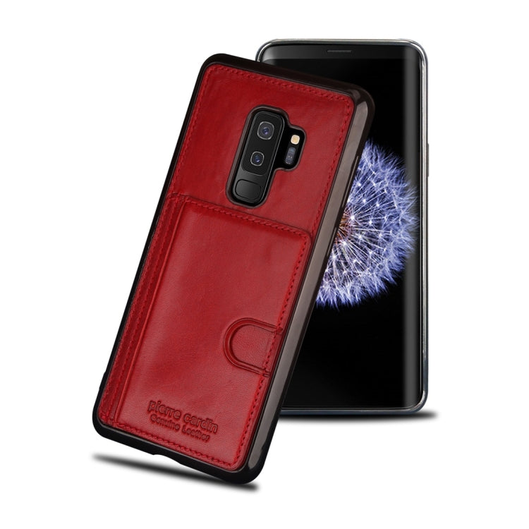 Pierre Cardin PCL-P11 Shockproof TPU + Leather Protective Case for Galaxy S9 Plus, with Holder & Card Slot