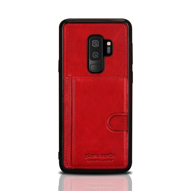Pierre Cardin PCL-P11 Shockproof TPU + Leather Protective Case for Galaxy S9 Plus, with Holder & Card Slot