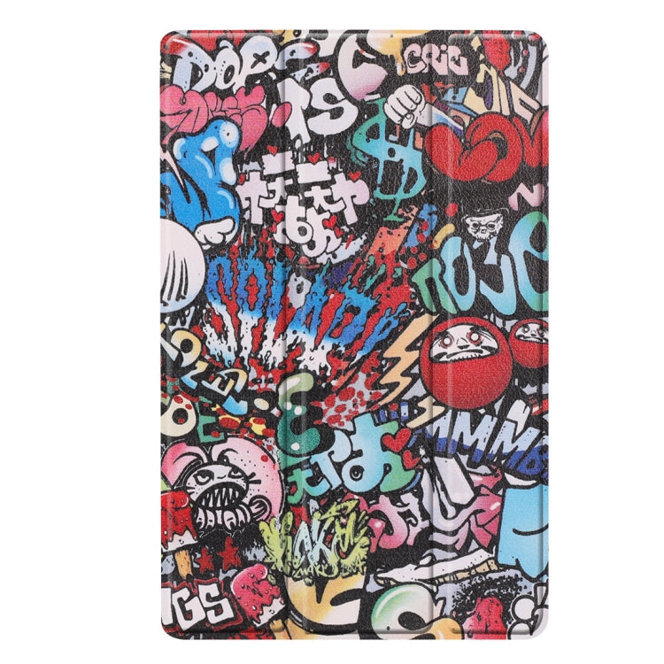 Custer Texture Graffiti Pattern Colored Drawing Horizontal Flip Leather Case for Galaxy Tab A 10.1 2019, with Three-folding Holder & Sleep / Wake-up Function