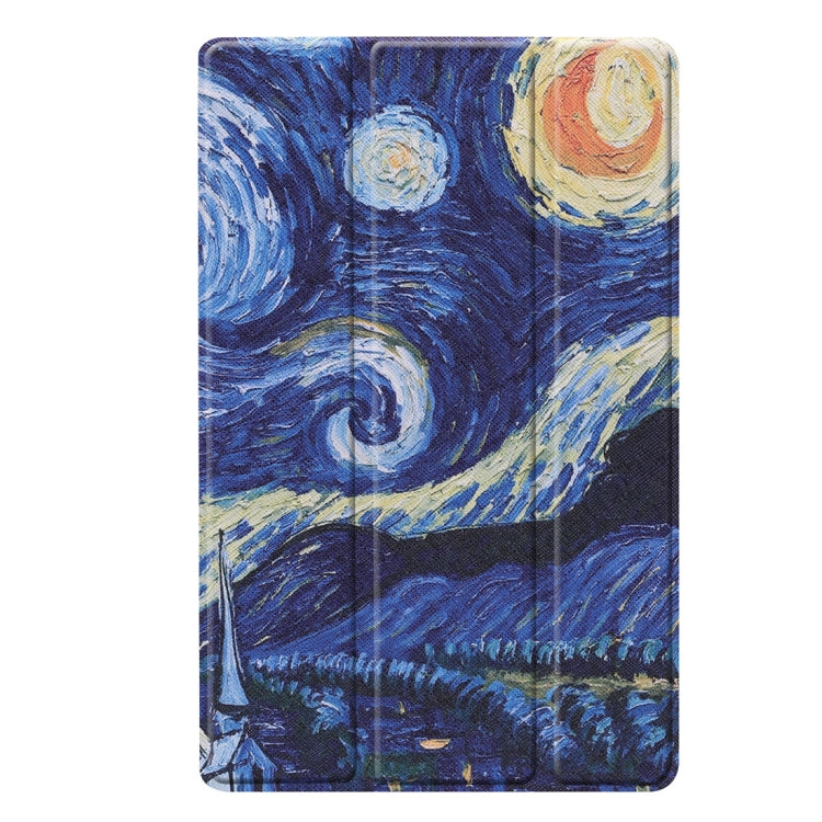 Custer Texture Starry Sky Pattern Colored Drawing Horizontal Flip Leather Case for Galaxy Tab A 10.1 2019, with Three-folding Holder & Sleep / Wake-up Function