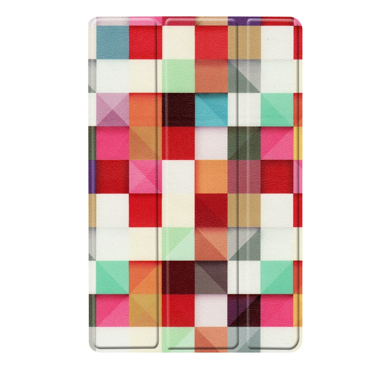 Custer Texture Magic Cube Pattern Colored Drawing Horizontal Flip Leather Case for Galaxy Tab A 10.1 2019, with Three-folding Holder & Sleep / Wake-up Function