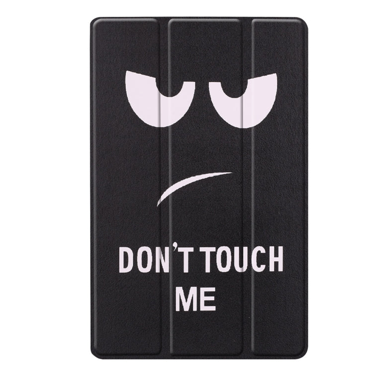 Custer Texture Big Eyes Pattern Colored Drawing Horizontal Flip Leather Case for Galaxy Tab A 10.1 2019, with Three-folding Holder & Sleep / Wake-up Function