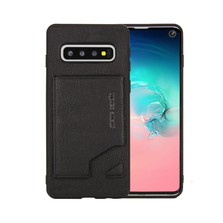 Pierre Cardin PCS-S03 Shockproof TPU + Leather Protective Case for Galaxy S10, with Holder & Card Slot
