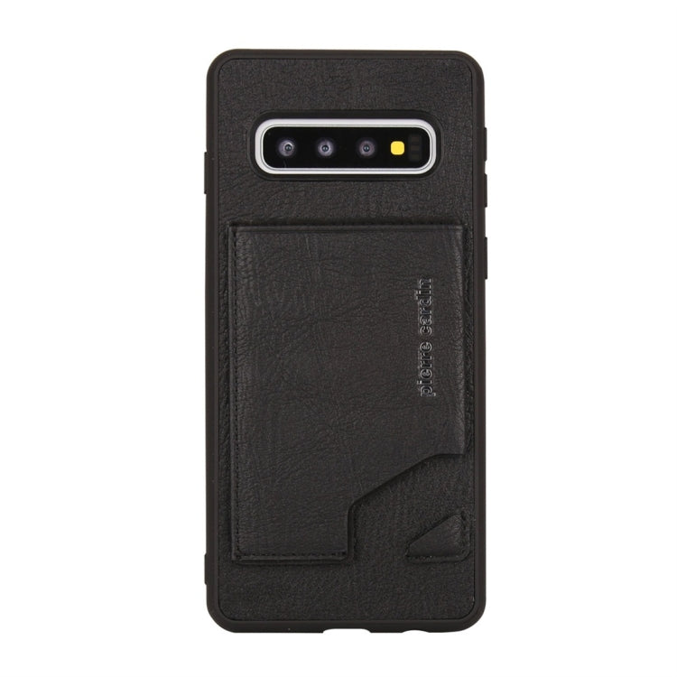 Pierre Cardin PCS-S03 Shockproof TPU + Leather Protective Case for Galaxy S10, with Holder & Card Slot
