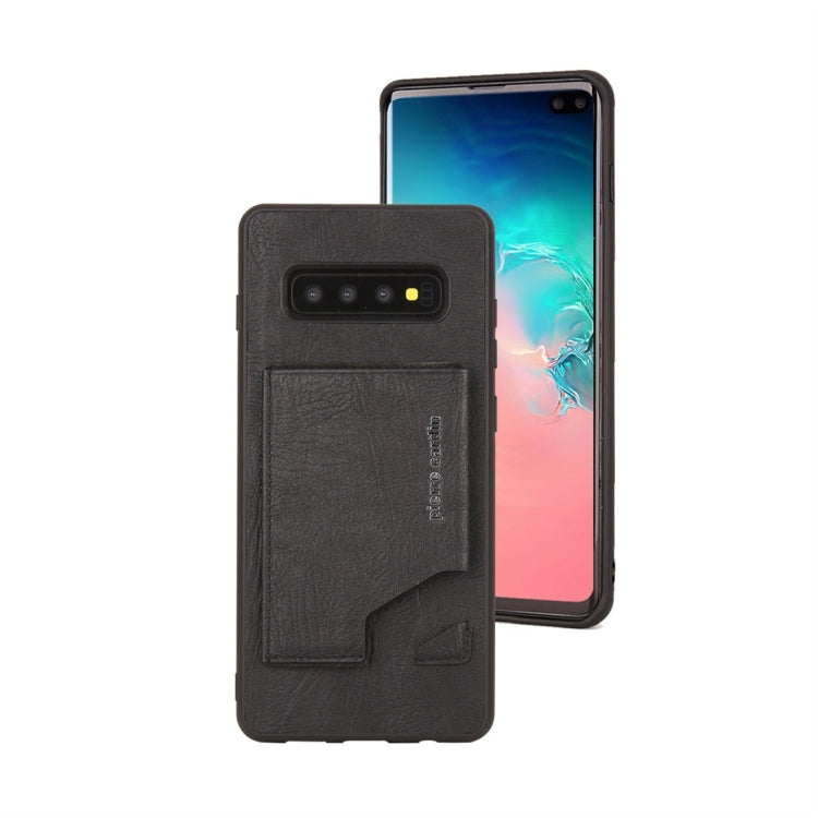 Pierre Cardin PCS-S03 Shockproof TPU + Leather Protective Case for Galaxy S10 Plus, with Holder & Card Slot