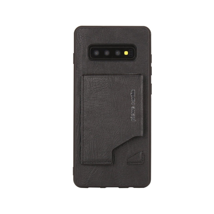 Pierre Cardin PCS-S03 Shockproof TPU + Leather Protective Case for Galaxy S10 Plus, with Holder & Card Slot