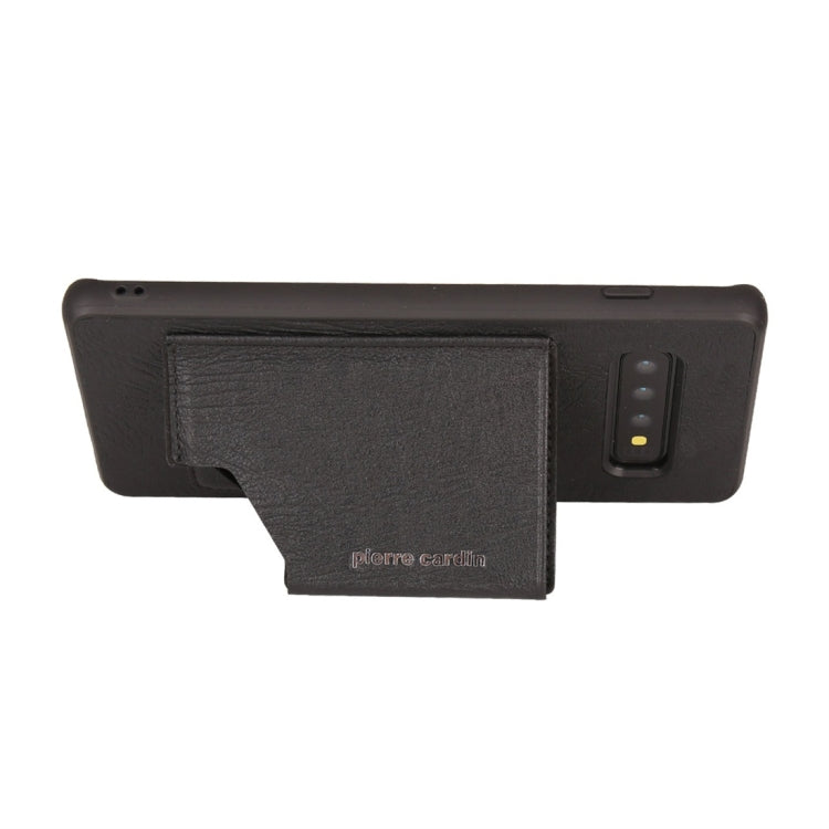 Pierre Cardin PCS-S03 Shockproof TPU + Leather Protective Case for Galaxy S10 Plus, with Holder & Card Slot