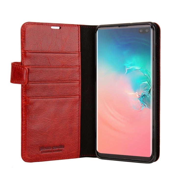 Pierre Cardin PCL-P05 Horizontal Flip Leather Case for Galaxy S10 Plus, with Holder & Card Slot & Wallet