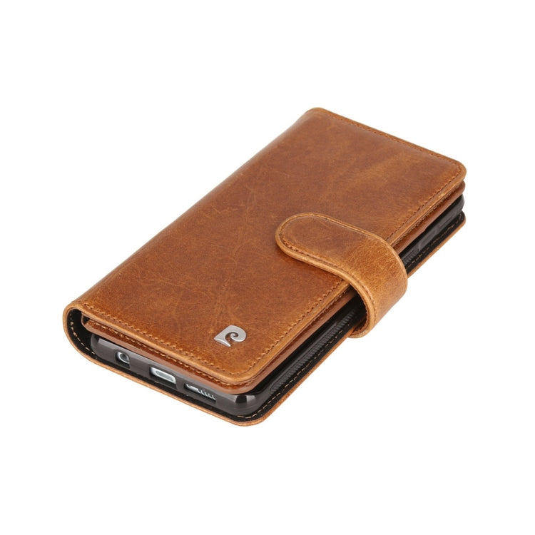 Pierre Cardin PCL-P09 Horizontal Flip Leather Case for Galaxy S10, with Card Slot & Wallet(Brown)