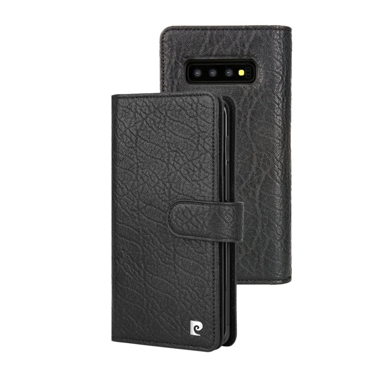 Pierre Cardin PCL-P09 Horizontal Flip Leather Case for Galaxy S10 Plus, with Card Slot & Wallet(Black)