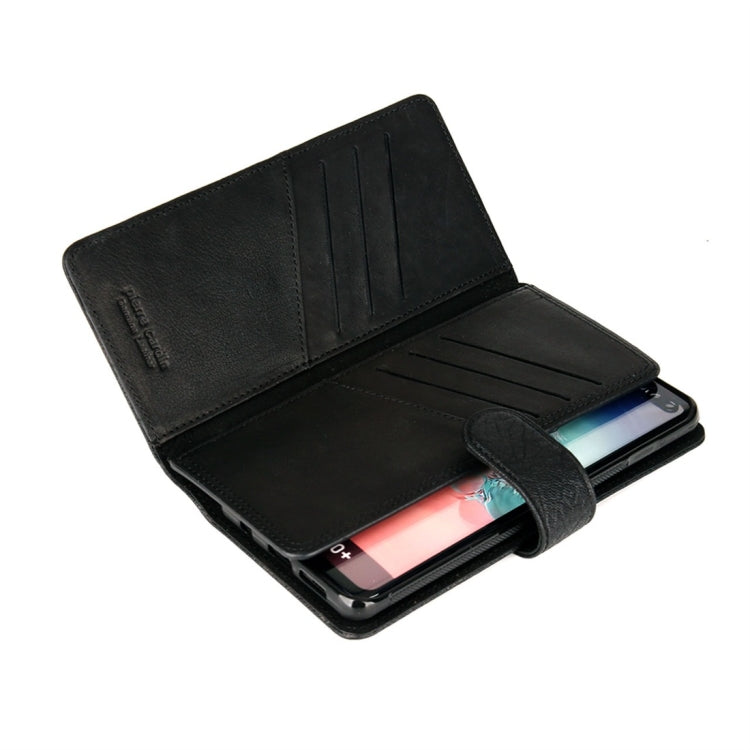 Pierre Cardin PCL-P09 Horizontal Flip Leather Case for Galaxy S10 Plus, with Card Slot & Wallet(Black)