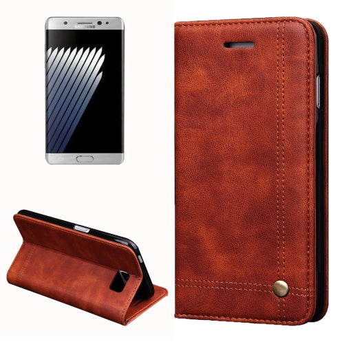 For Galaxy Note 7 / N930 Retro Crazy Horse Texture Magnetic Adsorption Horizontal Flip Leather Case with Card Slot & Holder & Wallet