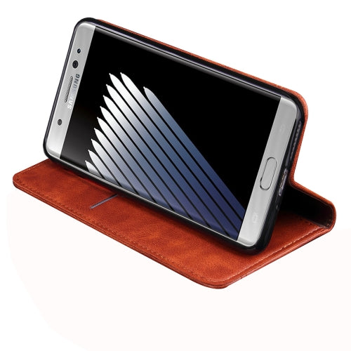 For Galaxy Note 7 / N930 Retro Crazy Horse Texture Magnetic Adsorption Horizontal Flip Leather Case with Card Slot & Holder & Wallet