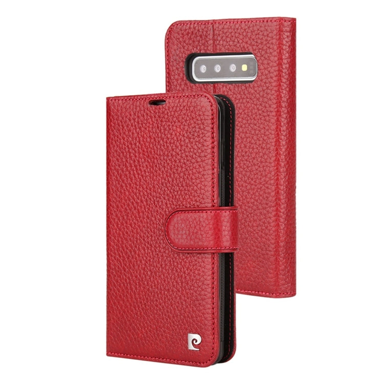 Pierre Cardin PCS-P08 Horizontal Flip Leather Case for Galaxy S10, with Holder & Card Slot