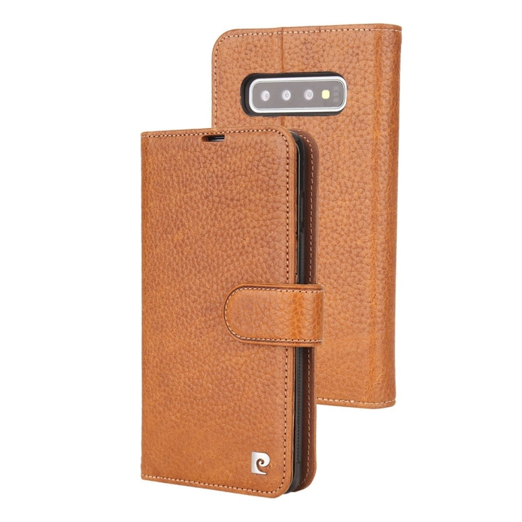 Pierre Cardin PCS-P08 Horizontal Flip Leather Case for Galaxy S10, with Holder & Card Slot