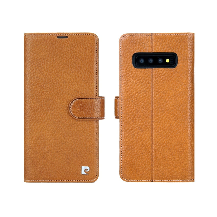 Pierre Cardin PCS-P08 Horizontal Flip Leather Case for Galaxy S10 Plus, with Holder & Card Slot