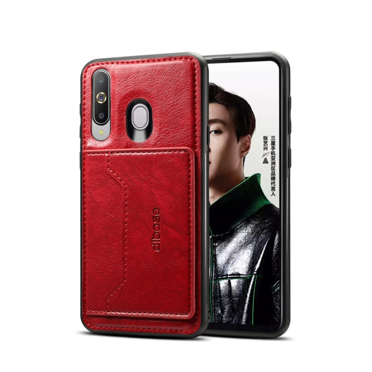 Dibase TPU + PC + PU Crazy Horse Texture Protective Case for Galaxy A60, with Holder & Card Slots