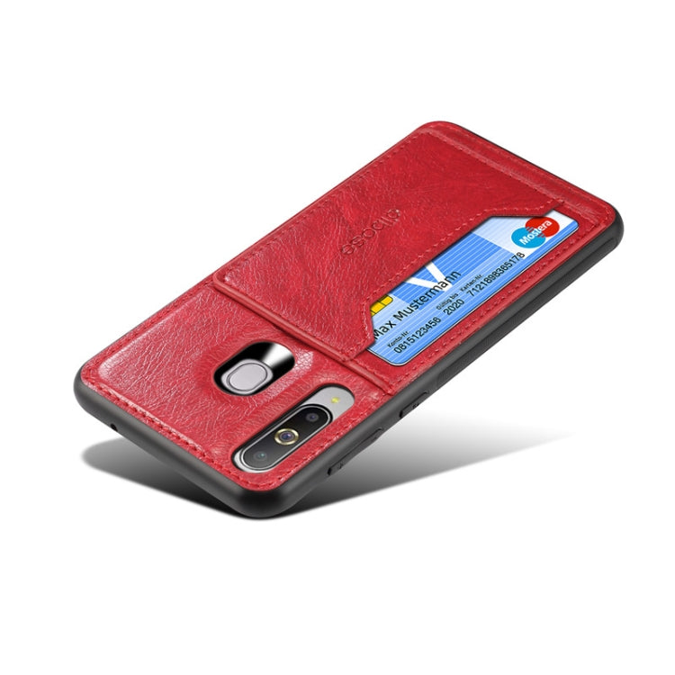 Dibase TPU + PC + PU Crazy Horse Texture Protective Case for Galaxy A60, with Holder & Card Slots