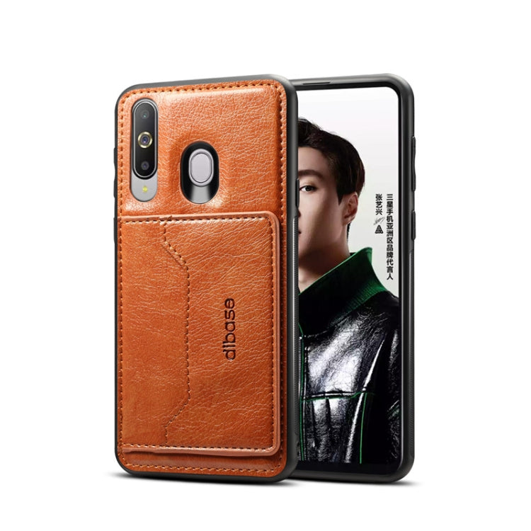Dibase TPU + PC + PU Crazy Horse Texture Protective Case for Galaxy A60, with Holder & Card Slots