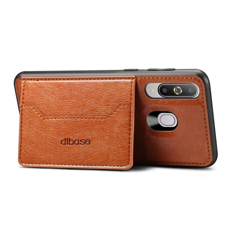 Dibase TPU + PC + PU Crazy Horse Texture Protective Case for Galaxy A60, with Holder & Card Slots