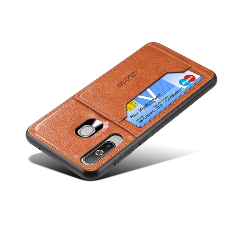 Dibase TPU + PC + PU Crazy Horse Texture Protective Case for Galaxy A60, with Holder & Card Slots