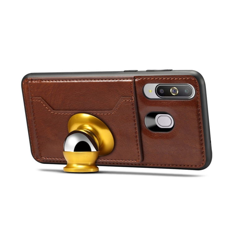 Dibase TPU + PC + PU Crazy Horse Texture Protective Case for Galaxy A60, with Holder & Card Slots