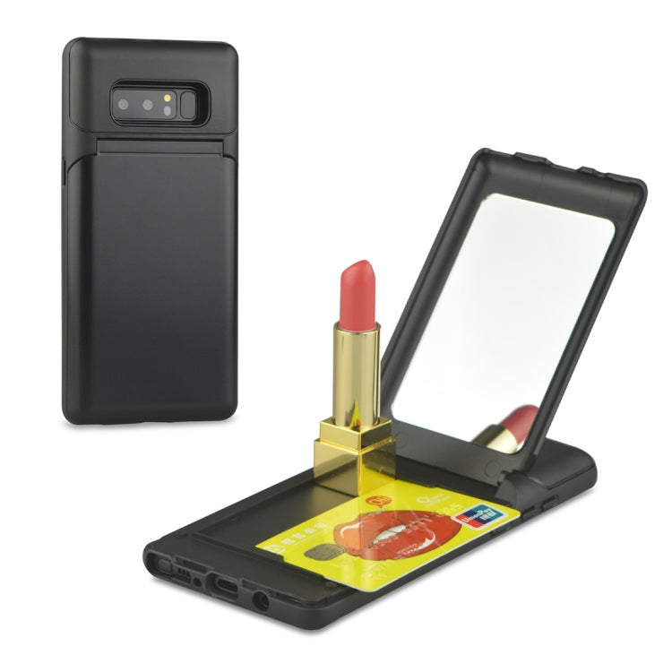 For Galaxy Note 8 Multi-functional TPU + PC Shockproof Back Case with Holder & Card Slot & Mirror