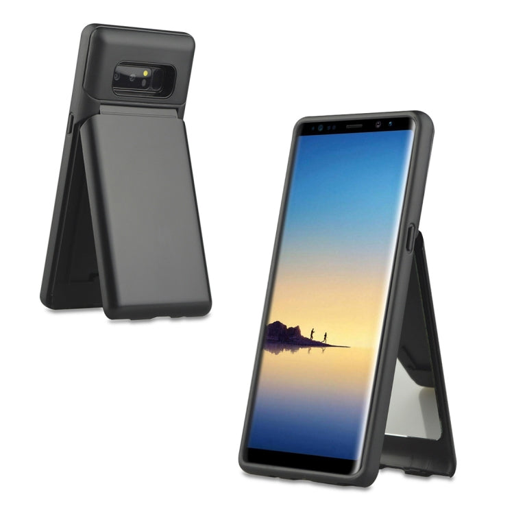 For Galaxy Note 8 Multi-functional TPU + PC Shockproof Back Case with Holder & Card Slot & Mirror
